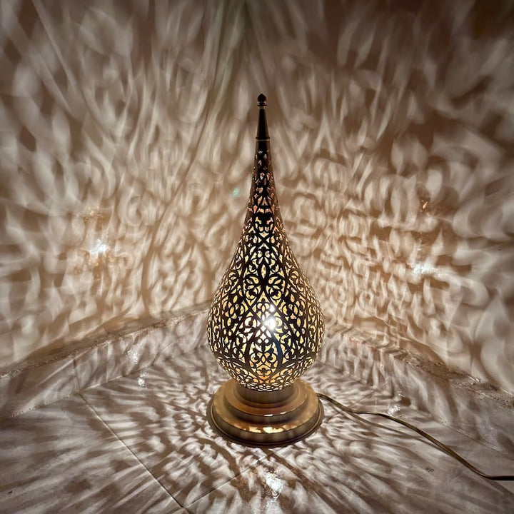 MOROCCAN TABLE & FLOOR LAMP , ALMOND