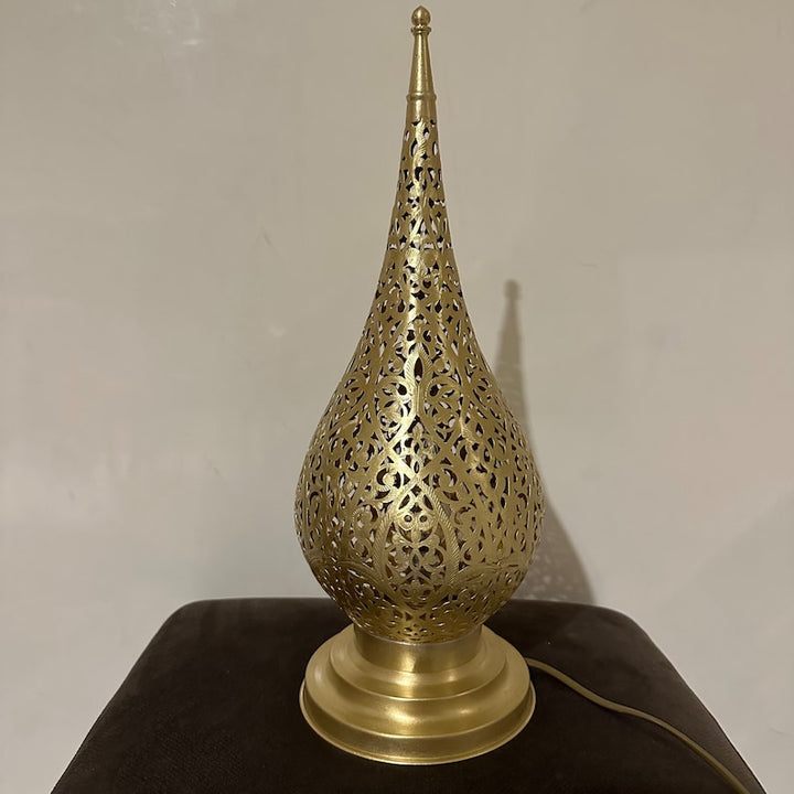 MOROCCAN TABLE & FLOOR LAMP , ALMOND