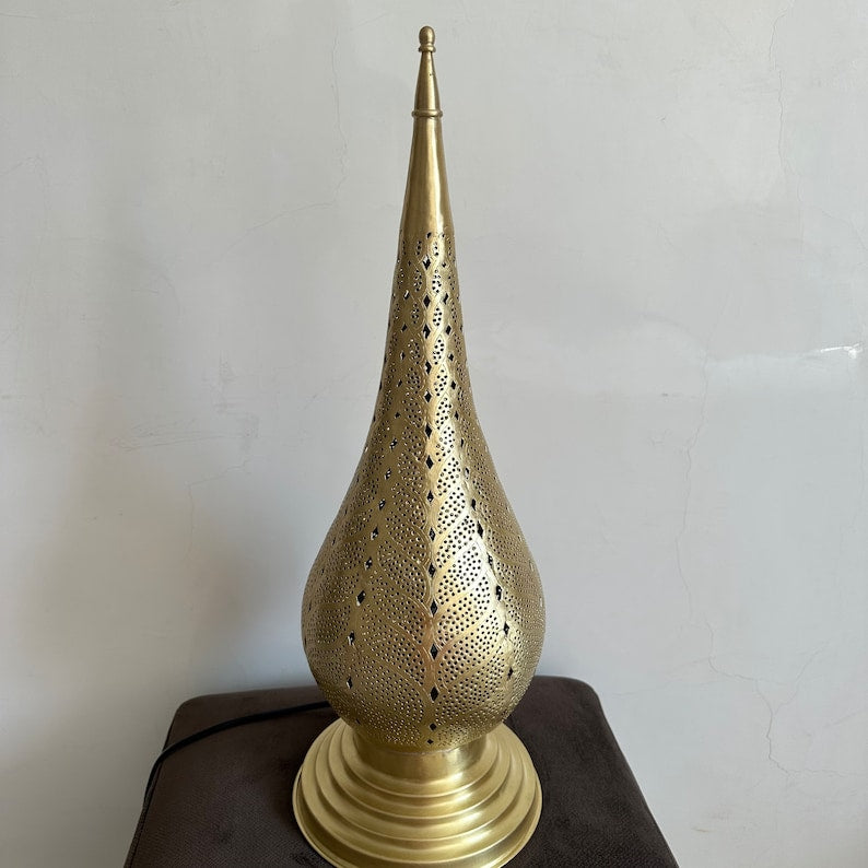 Moroccan Style Brass standing Lamp – Exquisite Handmade Piece for Living Room or Office