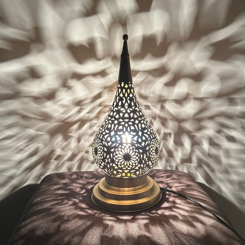 BRASS TABLE & FLOOR LAMP , JANA