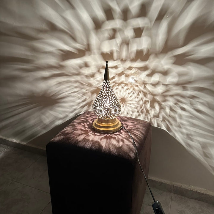BRASS TABLE & FLOOR LAMP , JANA