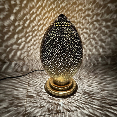 Moroccan standing Lamp – Brass Finish with Intricate Patterns – Ready to Light Up Your Space