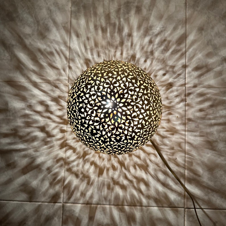 BRASS TABLE & FLOOR LAMP , GOLDEN BALL