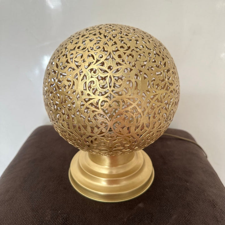 BRASS TABLE & FLOOR LAMP , GOLDEN BALL