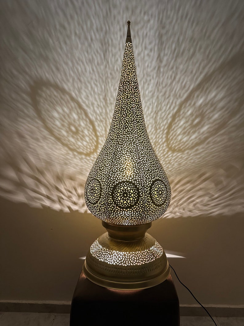 Moroccan standing Lamp – Crafted in Brass – Enhances Modern and Traditional Décor