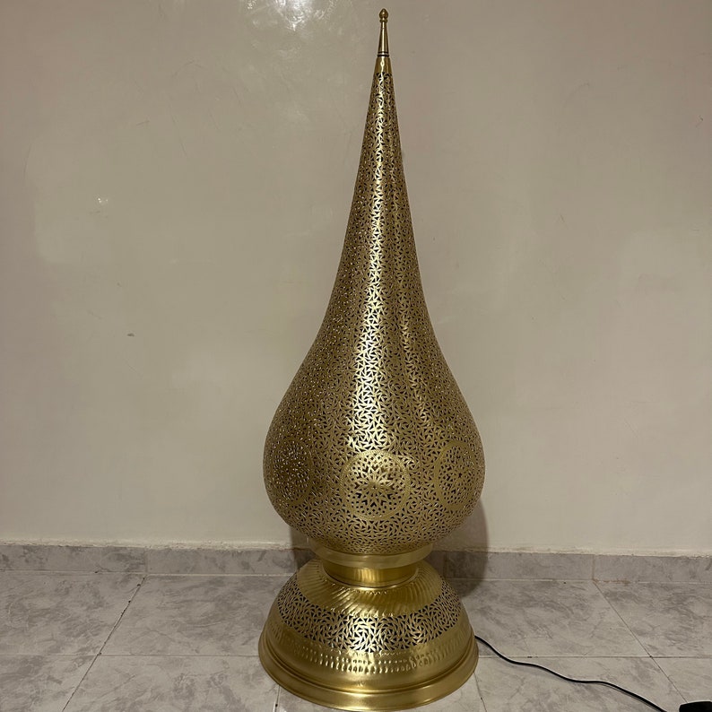 Moroccan standing Lamp – Crafted in Brass – Enhances Modern and Traditional Décor