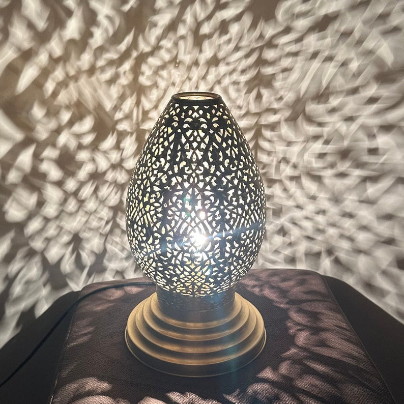 Moroccan Brass standing Lamp – Handmade with Traditional Techniques – Ready to Use