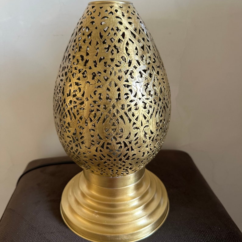 Moroccan Brass standing Lamp – Handmade with Traditional Techniques – Ready to Use