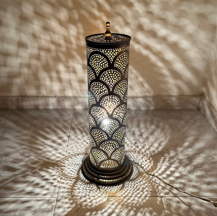 MOROCCAN TABLE & FLOOR LAMP , CYLINDER