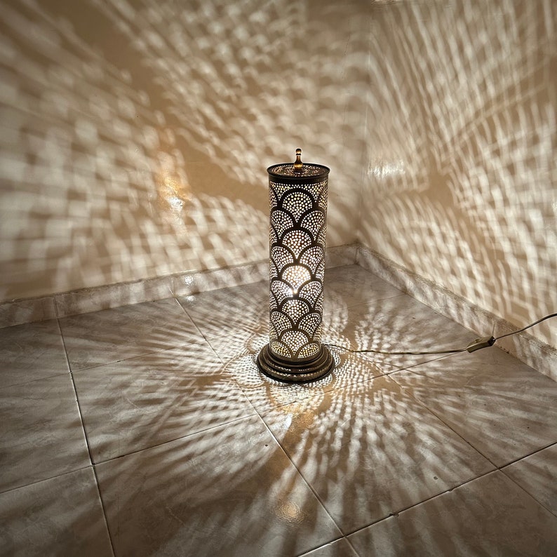 Artistic Standing Lamp – Moroccan Influence – Hardwired and Ready for Use