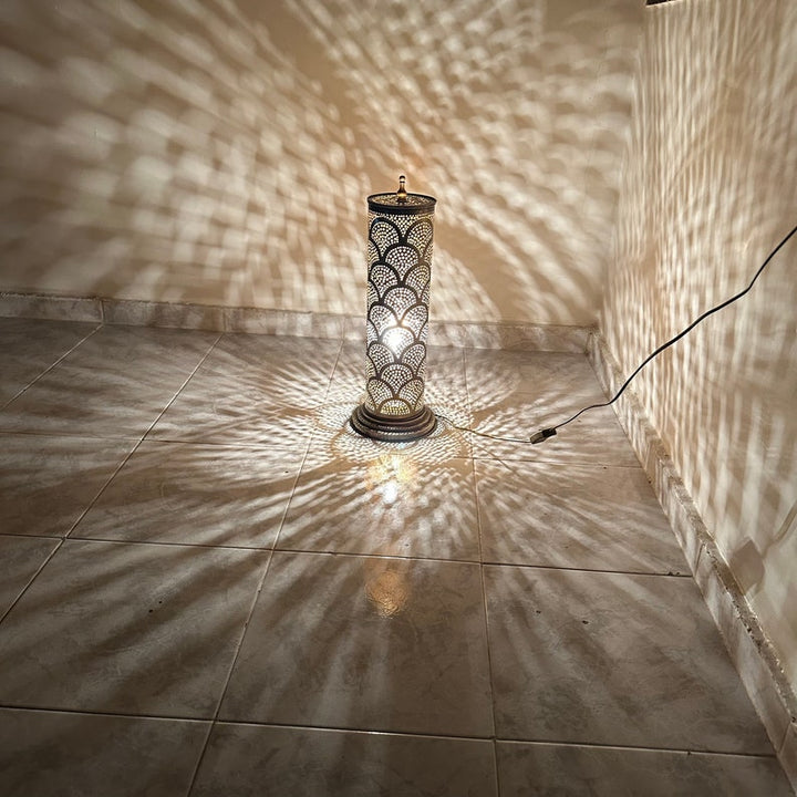 MOROCCAN TABLE & FLOOR LAMP , CYLINDER