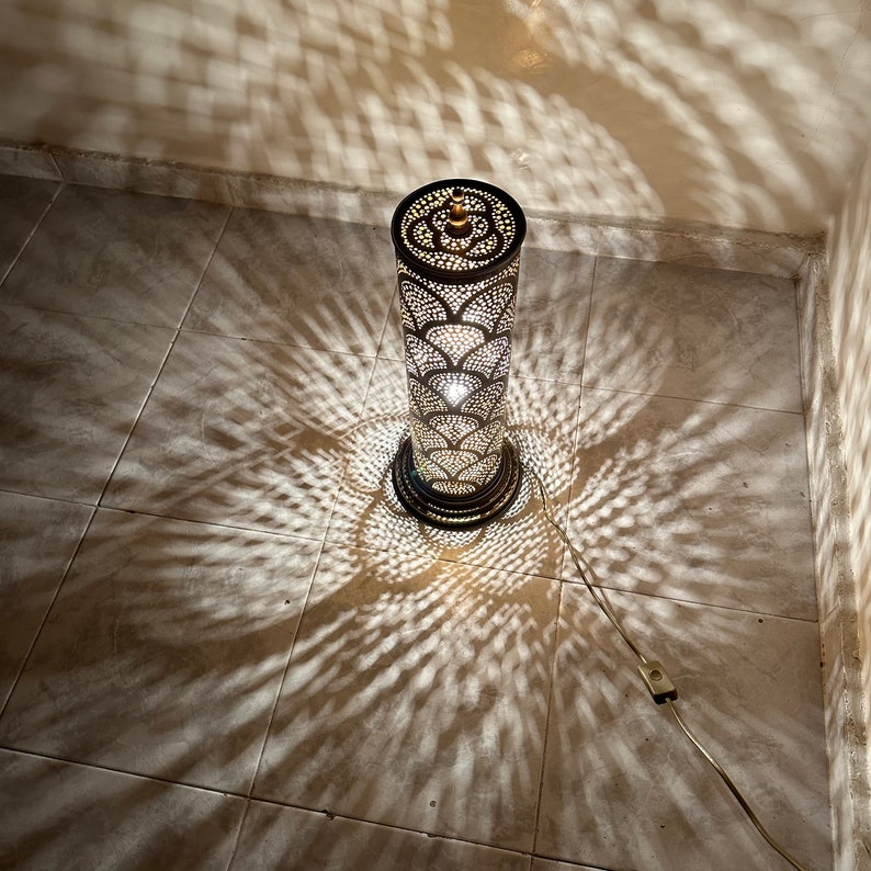 MOROCCAN TABLE & FLOOR LAMP , CYLINDER