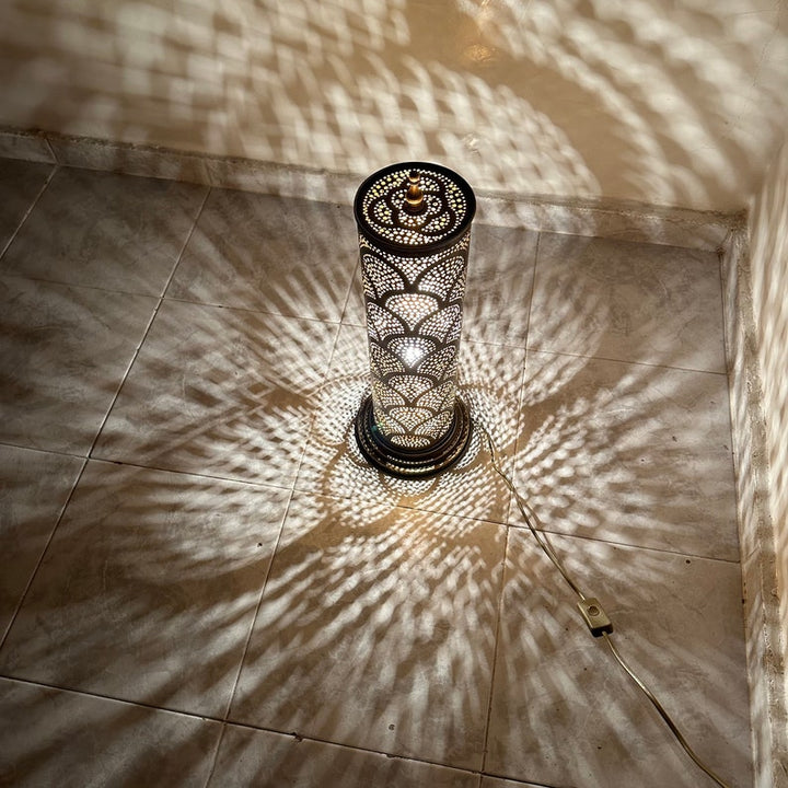MOROCCAN TABLE & FLOOR LAMP , CYLINDER