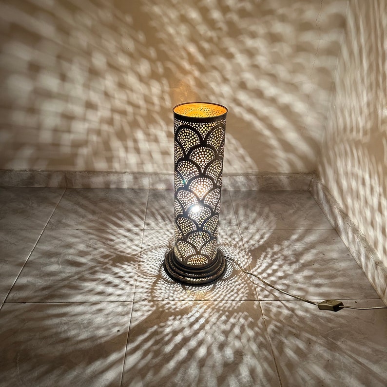 Artistic Standing Lamp – Moroccan Influence – Hardwired and Ready for Use