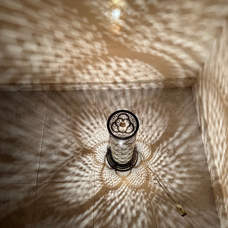 MOROCCAN TABLE & FLOOR LAMP , CYLINDER