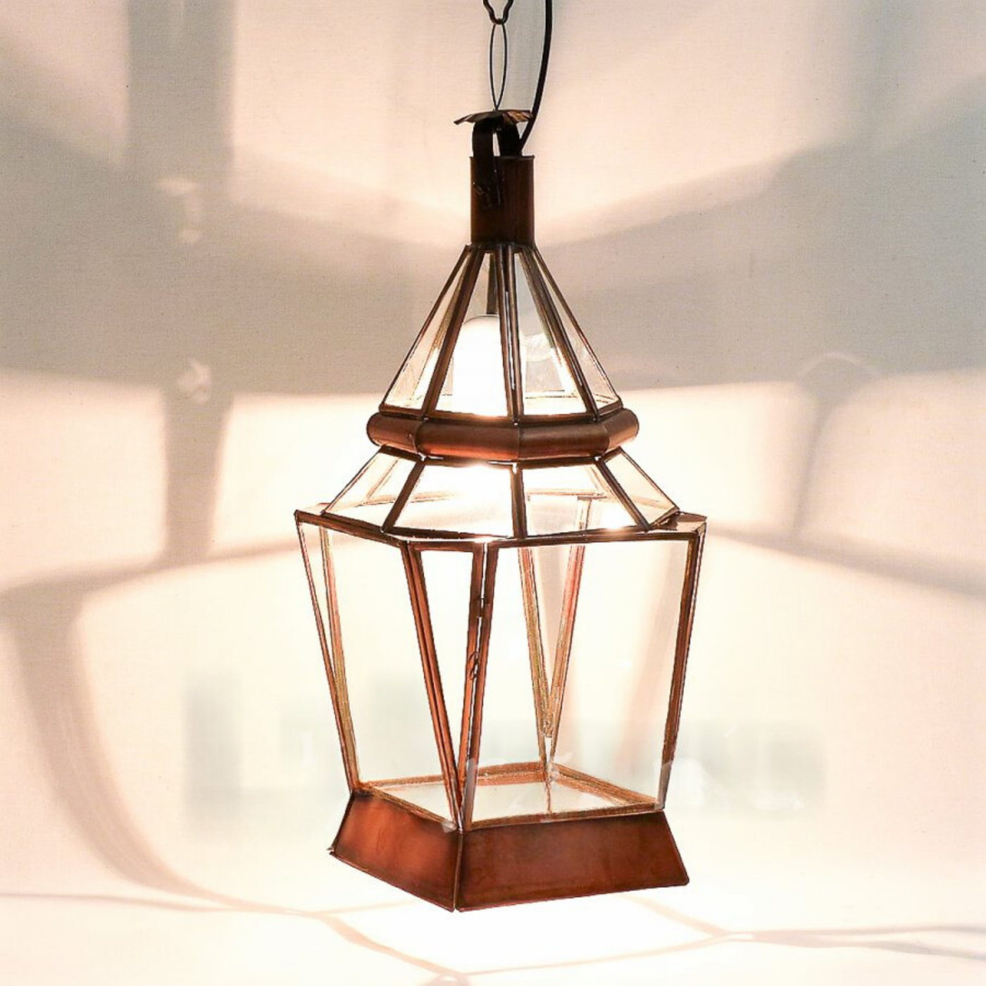 Lantern Glass Lamp – Can Hold Candle or Lamp – Luxury for Outdoor garden and Indoor Lighting Decor