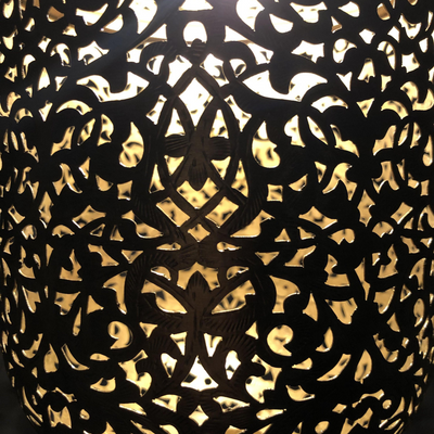 Elegance Brass Chandelier – Available in Gold, Silver, Black Brass, Hand Engraved with Moroccan Style – Ideal for Home Lighting