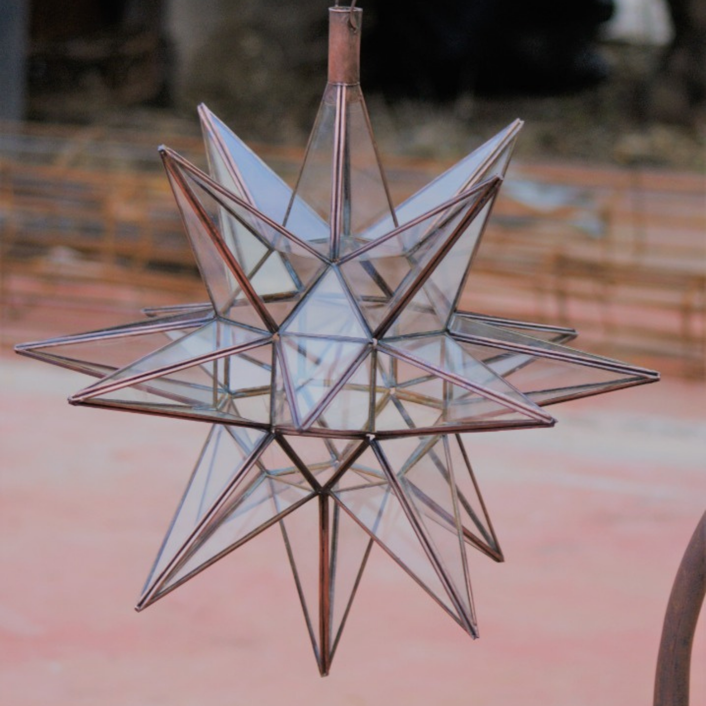 Traditional Glass Lantern with Unique Shape - Reflect a enchanting design - Moroccan style - Ideal to use in Outdoor garden and Indoor Lighting Decor