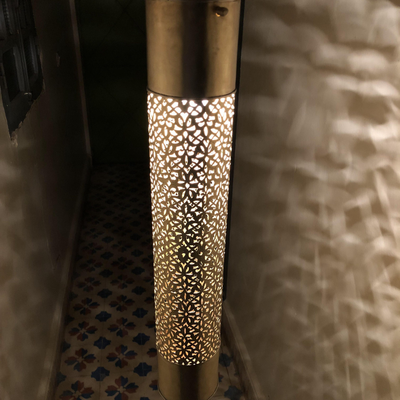 Tube Ceiling Light – Cylindrical Shape – Available in Gold, Silver, Black Brass – Hand Engraved with Moroccan Style – Luxury for Home Lighting Decoration