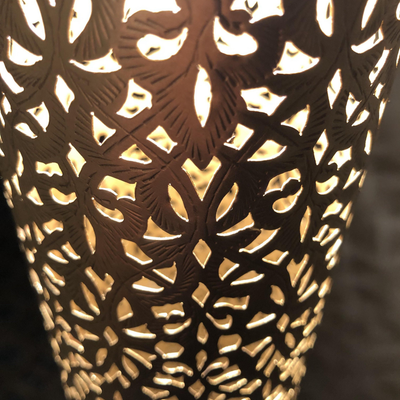 Tube Ceiling Light – Cylindrical Shape – Available in Gold, Silver, Black Brass – Hand Engraved with Moroccan Style – Luxury for Home Lighting Decoration