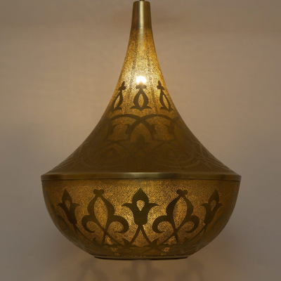 Elegant Hanging Brass Lamp – Moroccan Design for Any Space