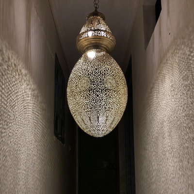 Elegance Brass Chandelier – Available in Gold, Silver, Black Brass, Hand Engraved with Moroccan Style – Luxury for Home Decor