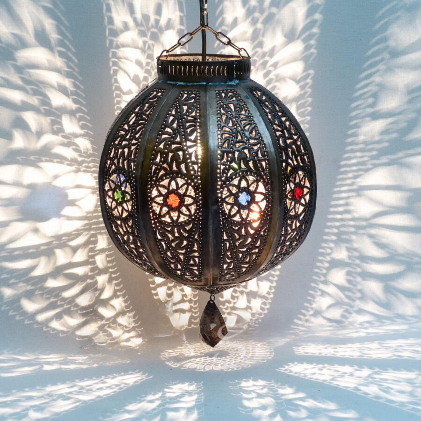 Sphere Pendant Lighting – Hand Engraved with Moroccan style - Luxury for Outdoor and Indoor Lighting Decor