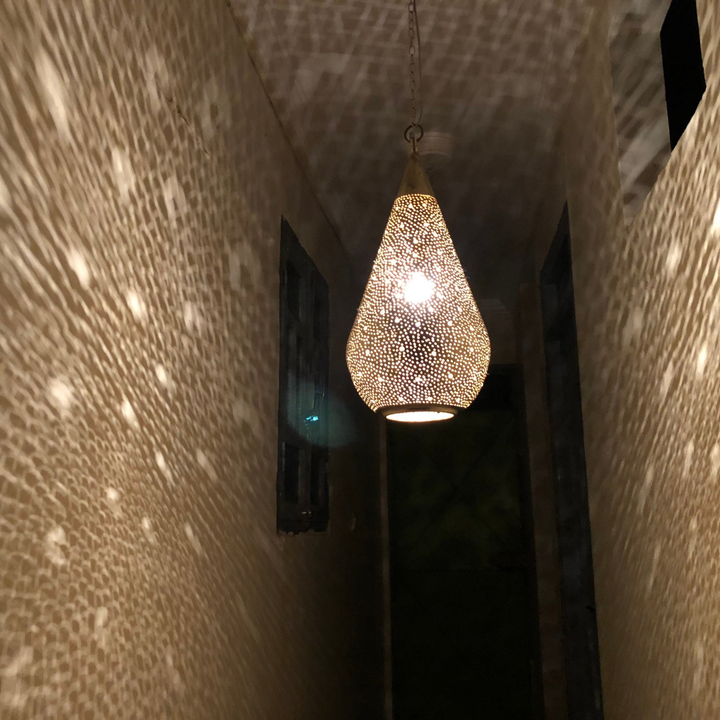 BRASS CEILING LIGHT , TEAR PIERCED 2