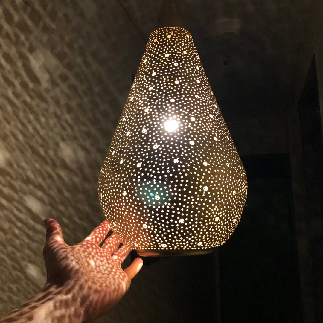 BRASS CEILING LIGHT , TEAR PIERCED 2