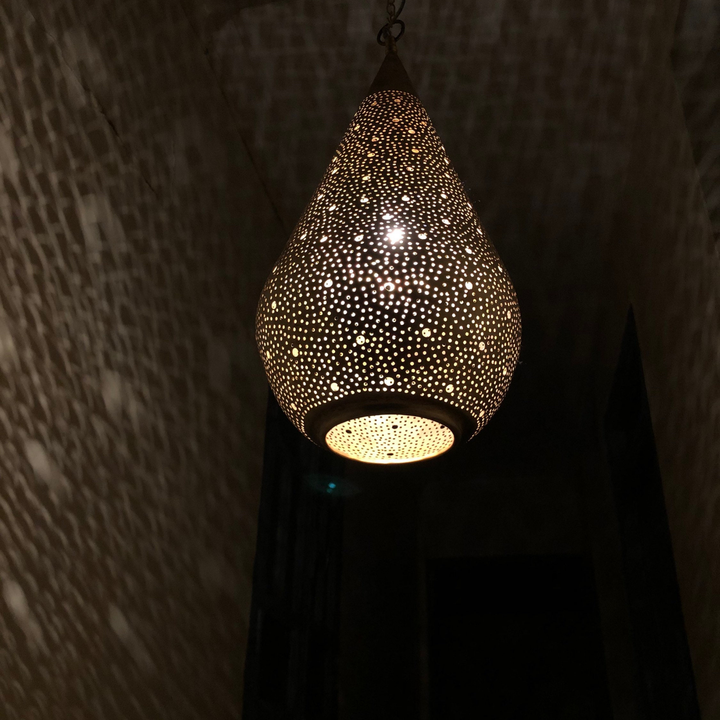 BRASS CEILING LIGHT , TEAR PIERCED 2