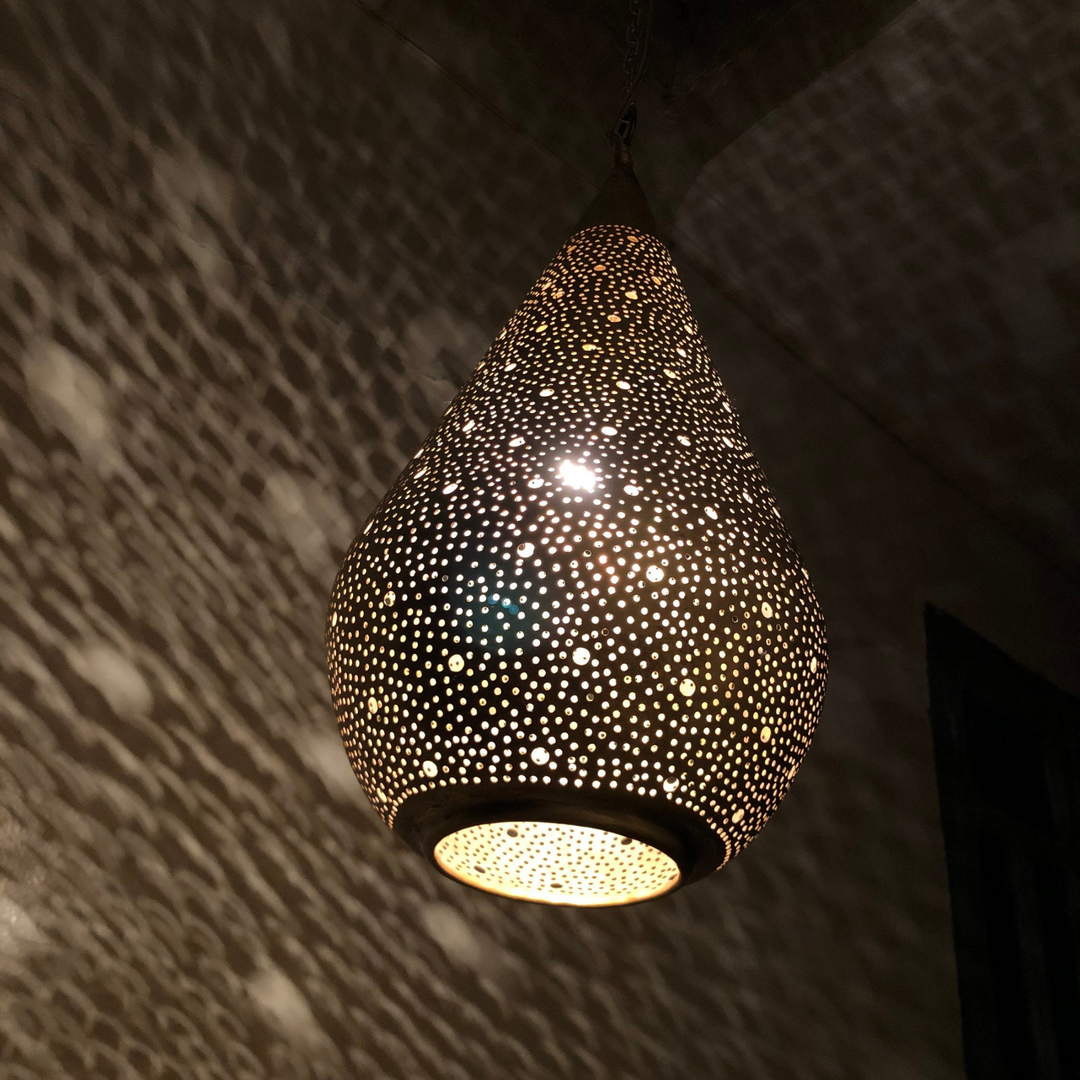 BRASS CEILING LIGHT , TEAR PIERCED 2