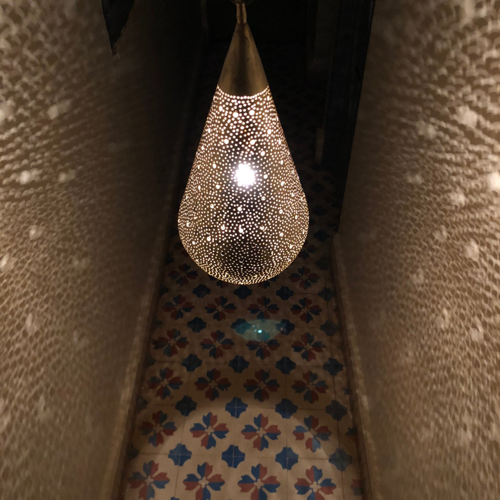 BRASS CEILING LIGHT , TEAR PIERCED 2