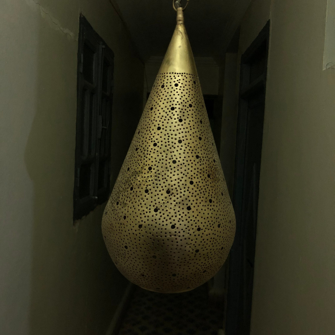 BRASS CEILING LIGHT , TEAR PIERCED 2