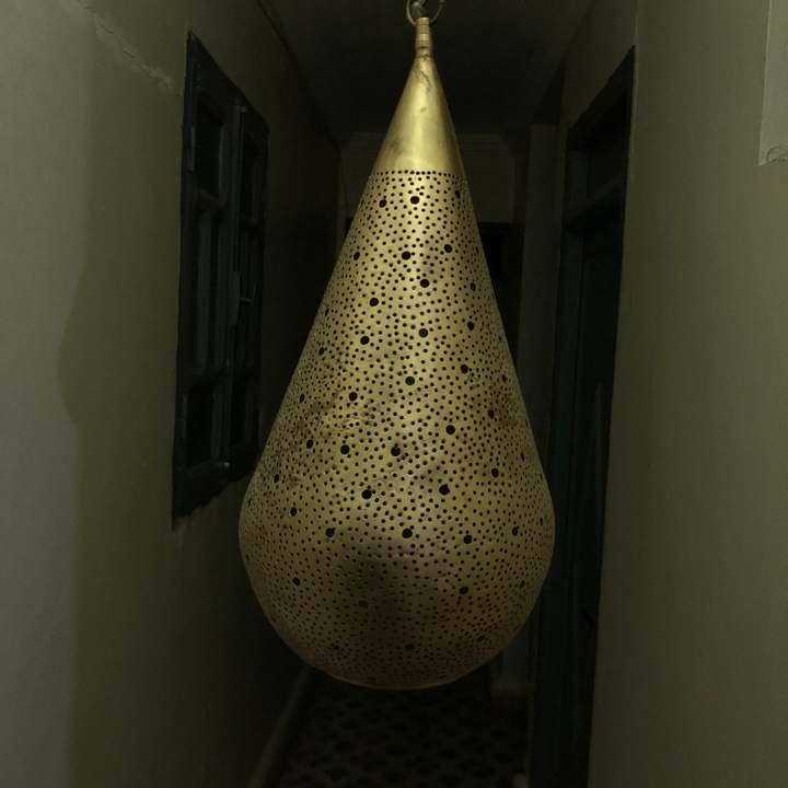 BRASS CEILING LIGHT , TEAR PIERCED 2