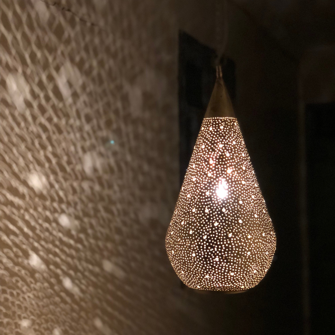 BRASS CEILING LIGHT , TEAR PIERCED 2