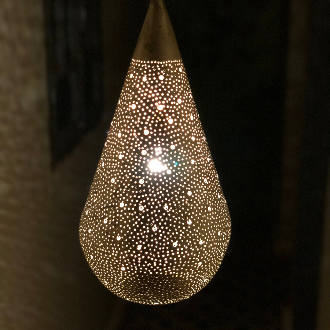 BRASS CEILING LIGHT , TEAR PIERCED 2