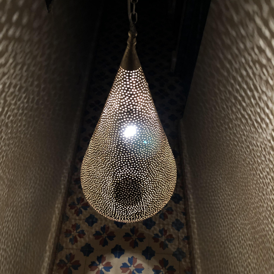 BRASS CEILING LIGHT , TEAR PIERCED 1