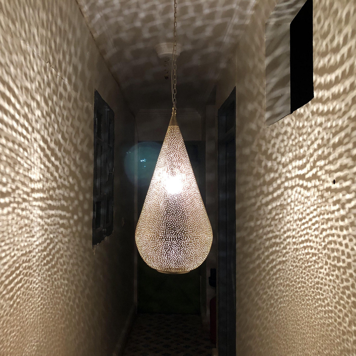 BRASS CEILING LIGHT , TEAR PIERCED 1