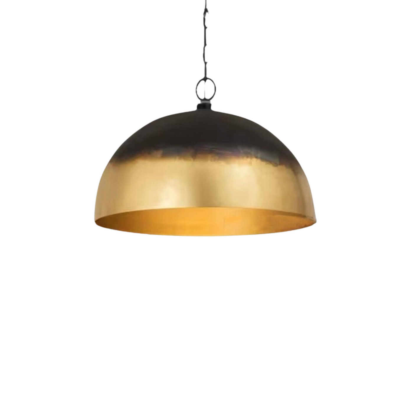 Gold & Black Brass Dome Ceiling Fixture, Ready to Install – Ideal for Any Décor