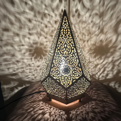 Brass standing Lamp – Modern Meets Traditional Moroccan Style – Ready to Install