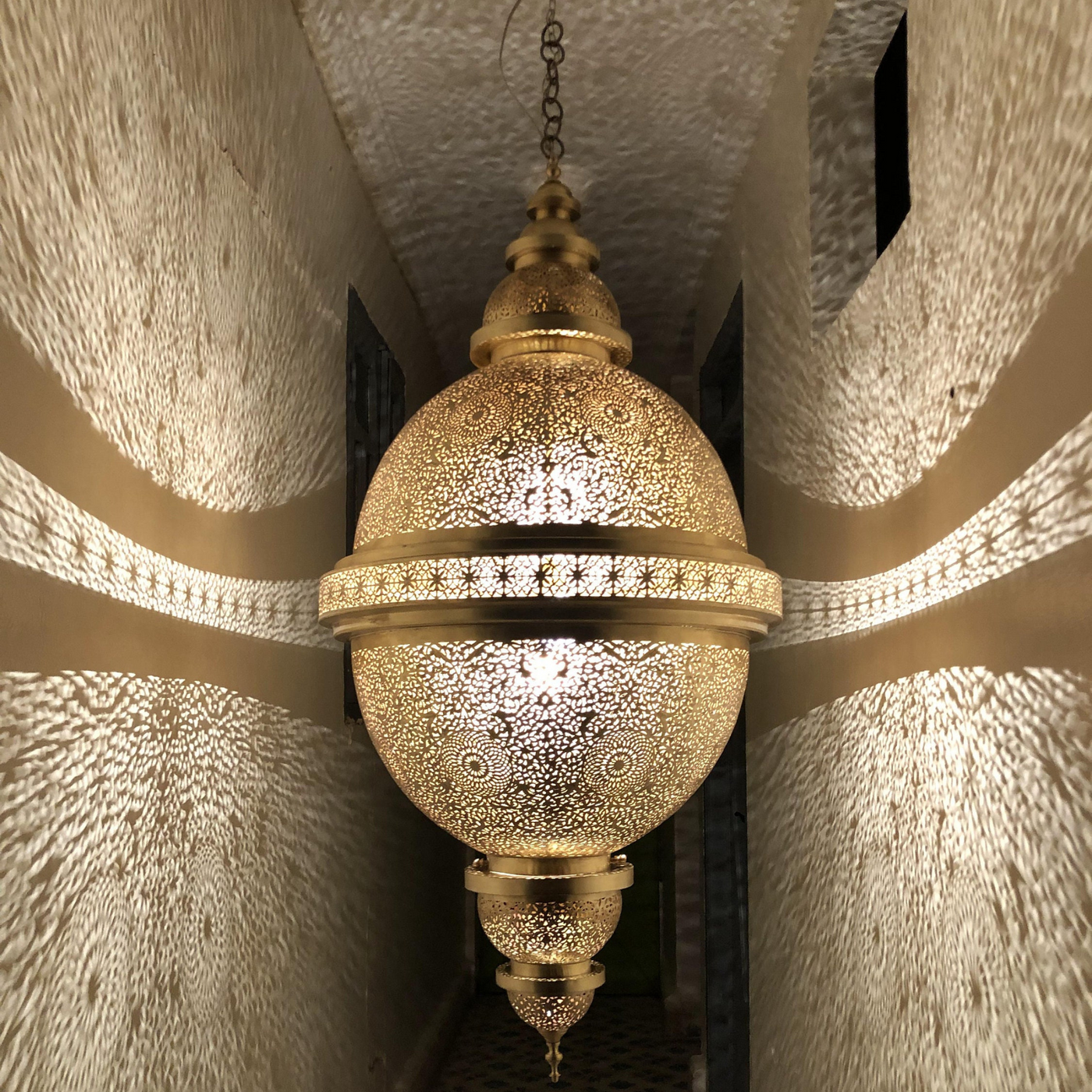 Hand-Engraved Moroccan Brass Chandeliers – Perfect for Home Décor