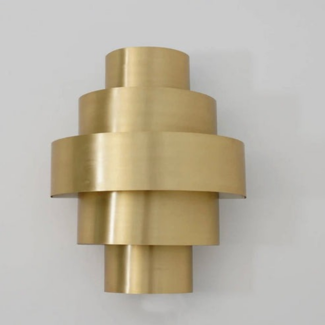 BRASS WALL SCONCE, CYLINDER