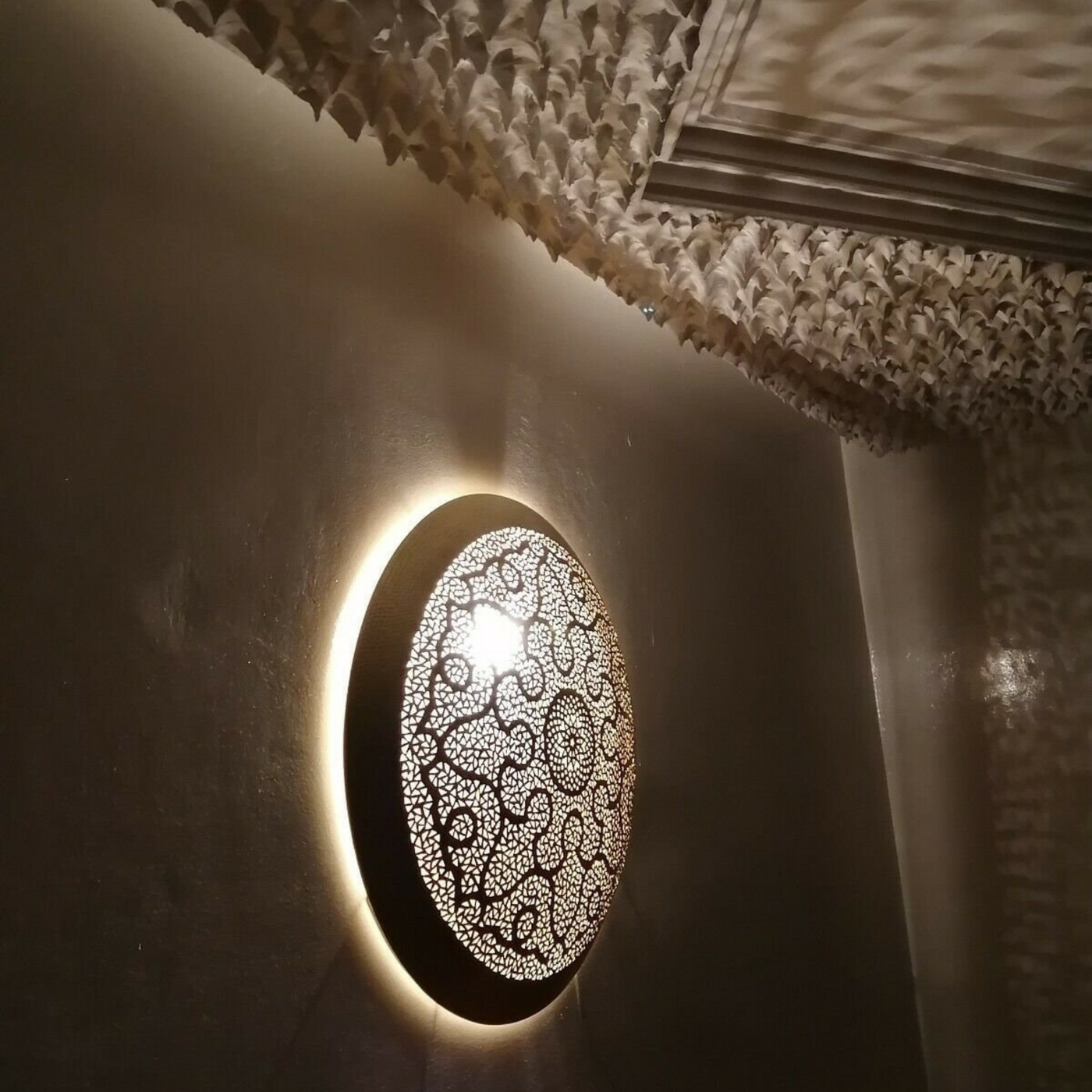 Wall Sconce –  Creative Round Wall Sconce, Flush Mount – The Perfect Addition to Any Moroccan-Inspired Décor.