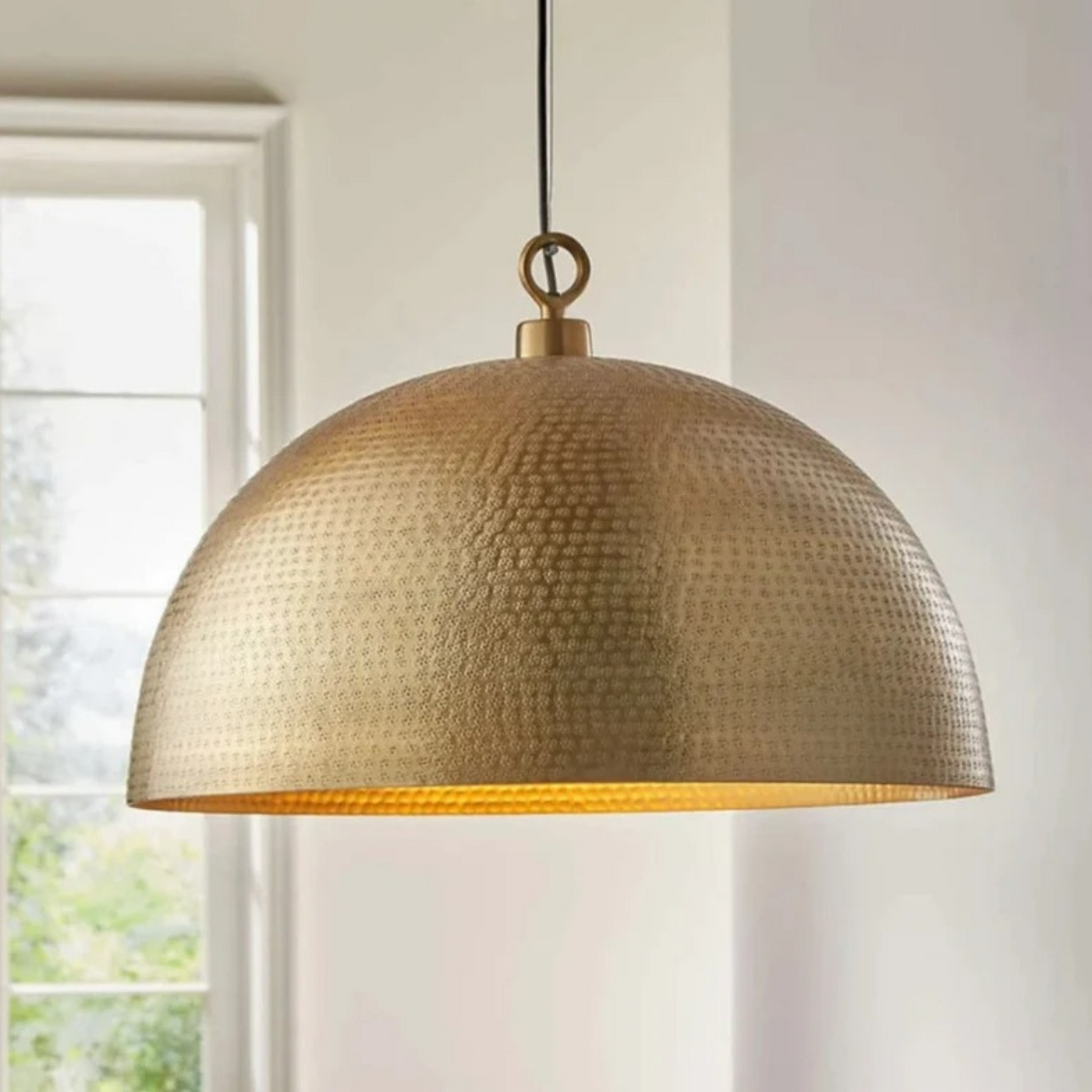 Luxury Gold Brass Dome Light – Ready to Install, Ideal for Kitchen, Living Room, Entryway