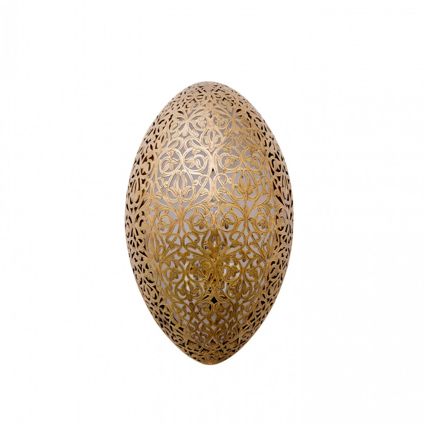 Moroccan Brass Wall Light – Hand-Carved with a Beautiful Geometric Pattern – Luxury for Home and Business Decoration