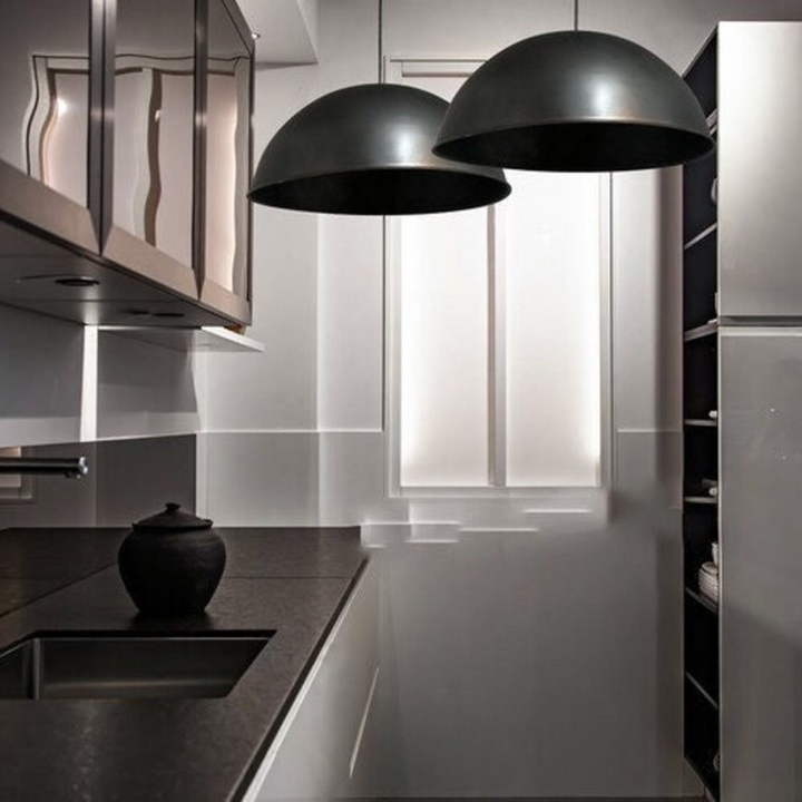 DOME CEILING LIGHT, FULL BLACK