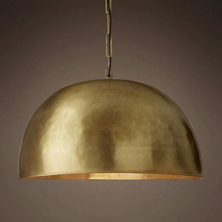 SET OF DOME LIGHTS, ANTIQUE GOLD BRASS