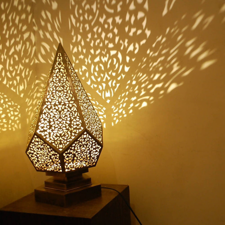 MOROCCAN TABLE & FLOOR LAMP , PYRAMID