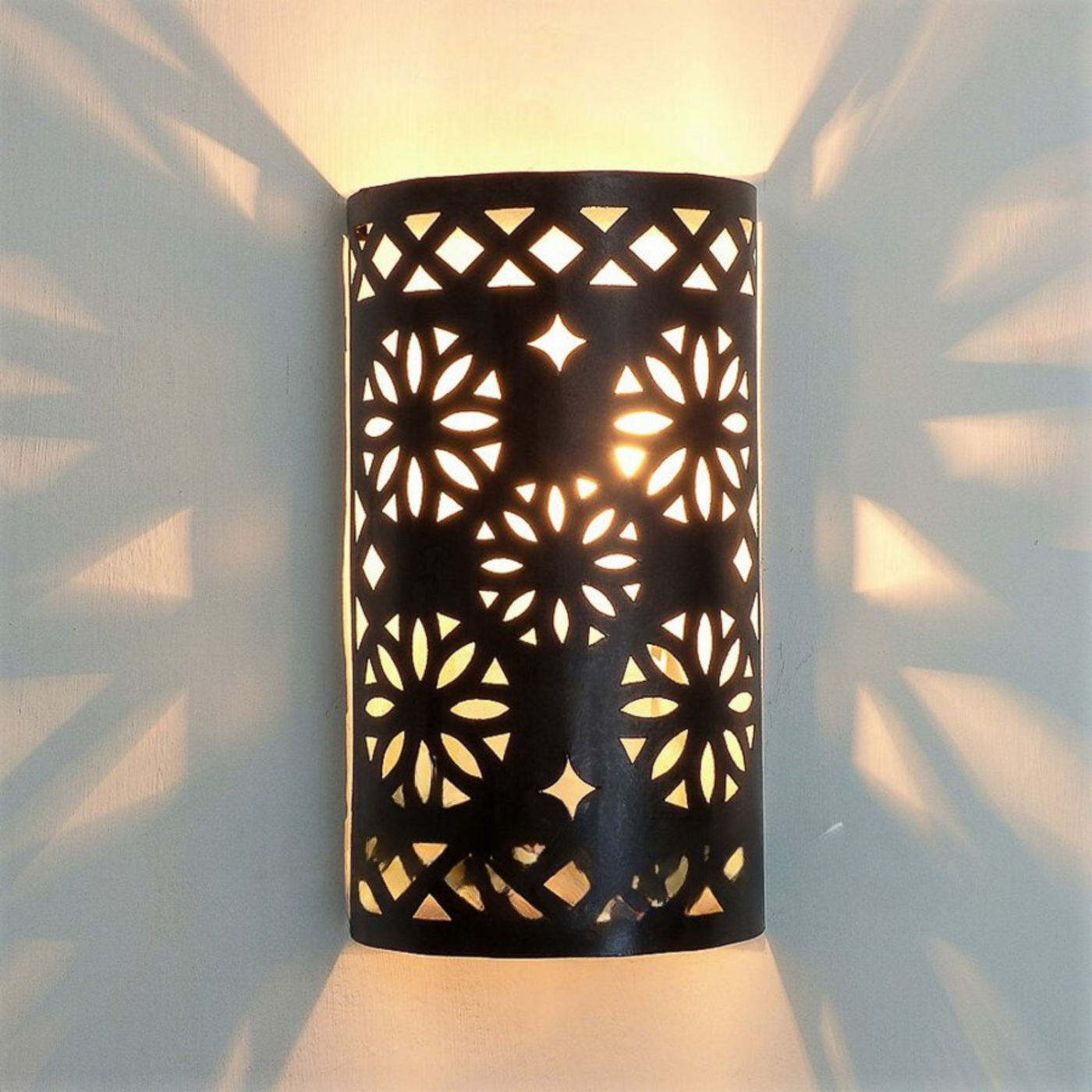 Elegant Moroccan Wall Sconce Lamp – Available in White & Black Iron