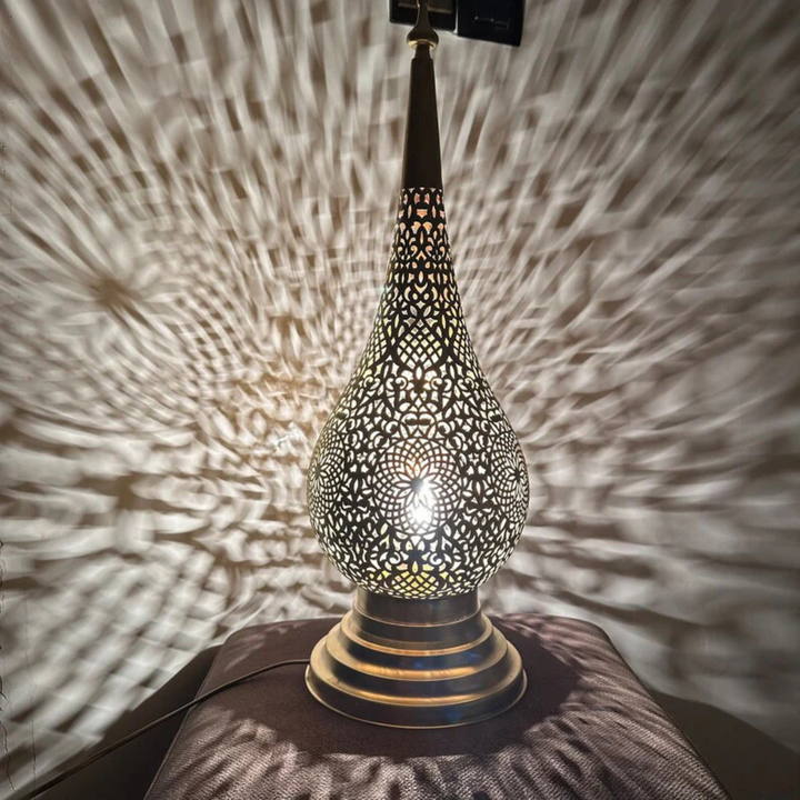 MOROCCAN TABLE & FLOOR LAMP , ALMOND II